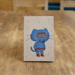 Libreta A6 Michinauta – Gato Pelusa estilo Eternauta | Papel Kraft + Ilustración Original - comprar online