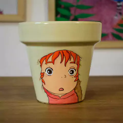 MACETA PINTADA A MANO PONYO #1 - DOS CRONOPIOS
