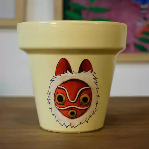 MACETA PINTADA A MANO PRINCESA MONONOKE - DOS CRONOPIOS