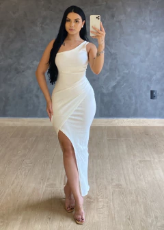 Vestido Carol Canelado Premium Off White - comprar online