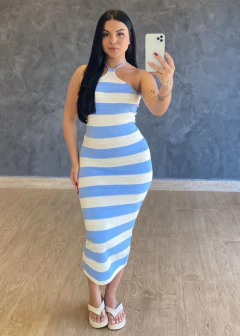 Vestido Tricot Modal Gabi Azul