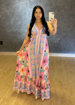 Vestido Crepe de Seda Indiano