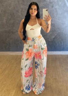 Calça Pantalona Estampada 