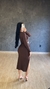 Vestido Iara Manga Longa Marrom na internet