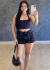 Shorts Jeans Grafite