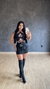 Saia Couro Preta - comprar online