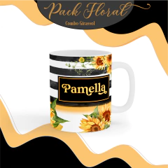Kit Agenda Personalizada + Caneca + Chaveiro espelho personalizado - Girassol na internet