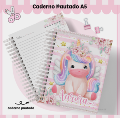 Caderno Pautado Personalizado 200 pag - 15x21 - Unicórnio