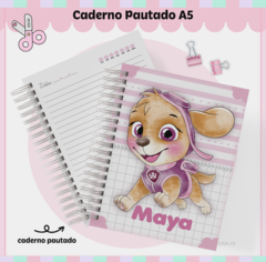 Caderno Pautado Personalizado 200 pag - 15x21 - Patrulha Canina Menina Sky