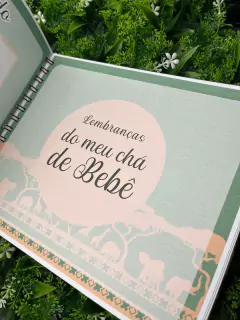 Kit Livro do Bebê / Caderneta Vacina + porta documentos - Tema Safari Linho - Alfabeto Menino - loja online
