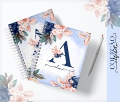 Agenda Permanente Alfabeto Floral Azul - 1 Dia por Pagina + Caneca