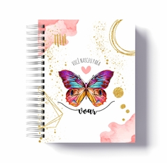 Caderno Pautado Borboleta Rosa - Tamanho Especial
