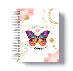 Caderno Pautado Borboleta Rosa - Tamanho A5