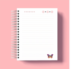 Caderno Pautado Borboleta Rosa - Tamanho A5 - comprar online
