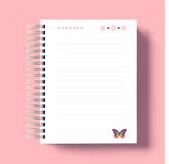 Caderno Pautado Borboleta Rosa - Tamanho A5 - comprar online