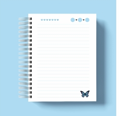 Caderno Pautado Borboleta Azul - Tamanho A5 - comprar online