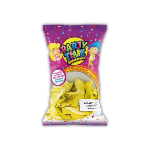 GLOBOS 9 STD PARTYTIME X 50u AMARILLO - comprar online