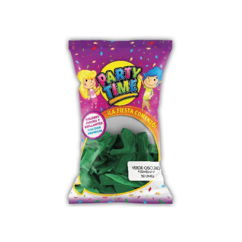 GLOBOS 9 STD PARTYTIME X 50u VERDE OSCURO - comprar online