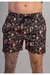 Shorts Red Feather Abstract Dark Flowers Ref 24957 - comprar online