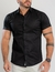 Camisaria OXN MC Preta Modelagem Slim