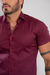 Camisaria OXN MC Marsala Modelagem Slim