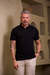 Polo OXN Old Money Gola V Tricot - Preta - loja online