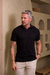 Polo OXN Old Money Gola V Tricot - Preta na internet