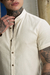 Camisaria OXN MC Gola Padre Linho Crú - Modelagem Slim - comprar online