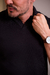 Polo OXN Old Money Gola V Tricot - Preta - Salvino Store