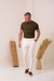 Calça OXN Sarja Alfaiataria Skinny Off White - Salvino Store