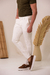 Calça OXN Sarja Alfaiataria Skinny Off White - loja online