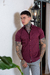 Camisaria OXN MC Marsala Modelagem Slim - comprar online