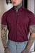 Camisaria OXN MC Marsala Modelagem Slim