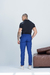 Calça OXN Alfaiataria Italiana Skinny com Regulagem Azul Royal - Salvino Store