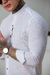 Camisaria OXN ML Gola Padre Flamê Slim Fit - Branca - loja online