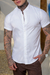 Camisaria OXN MC Gola Padre Slim Fit - Branca - Salvino Store