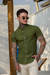 Camisaria OXN MC Gola Padre Flamê Slim Fit - Verde Oliva - loja online