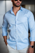 Camisaria OXN ML Azul - Modelagem Slim - comprar online