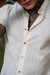 Camisaria OXN MC Gola Padre Flamê Off White - Modelagem Slim - Salvino Store
