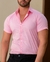 Camisaria OXN MC Rosa Chiclete Modelagem Slim