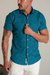 Camisaria OXN MC Xadrez Azul Royal Modelagem Slim