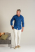 Camisa OXN ML Xadrez Azul - Modelagem Slim - loja online