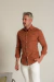 Camisa OXN ML Xadrez Laranja - Modelagem Slim