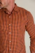 Camisa OXN ML Xadrez Laranja - Modelagem Slim - comprar online