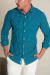 Camisa OXN ML Xadrez Mini Azul Royal - Modelagem Slim