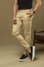 Calça OXN Alfaiataria Sarja Skinny com Regulagem Bege - comprar online