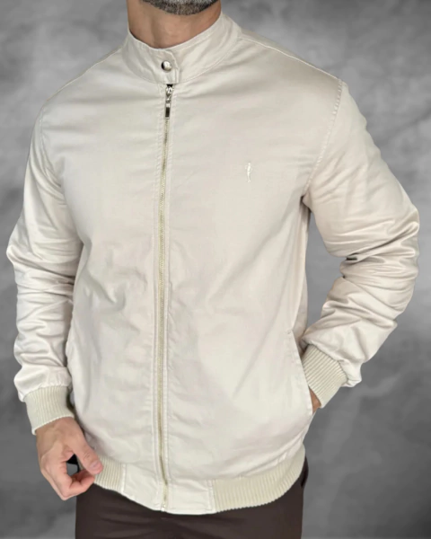 Jaqueta Zip Off Bomber com Zíper Areia Ref 928 - comprar online