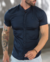 Camisa Zip Off / Zikani MC Gola Padre Dark Blue Acetinada - modelagem slim - comprar online