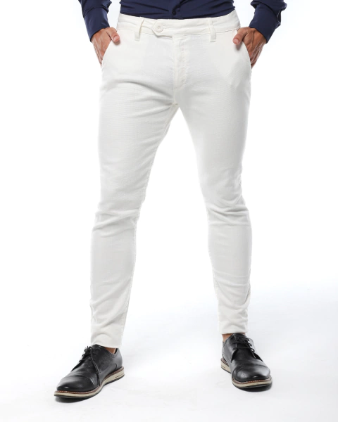 Calça Zip Off Sarja Alfaiataria Skinny Off White Ref 538 - comprar online