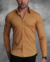 Camisa ML Zikani / Zip Off Mostarda - Modelagem Slim - comprar online